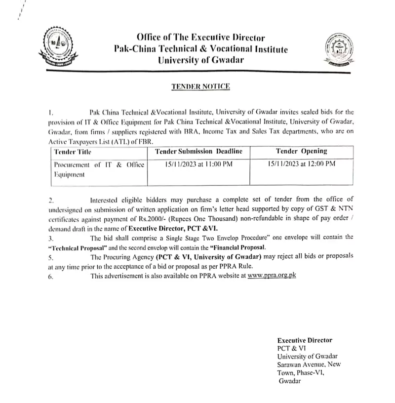 Procurement of IT & Office Furniture